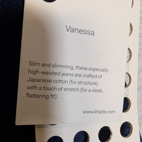 KHAITE Dark Blue High Rise Vanessa Detroit NWT 32 Cigarette Straight - Picture 7 of 13